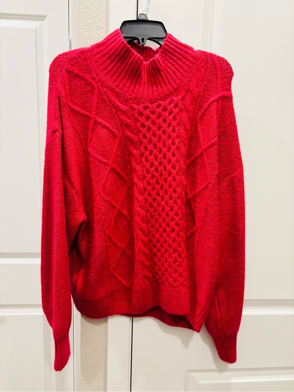 GAP Bright Pink Cable Turtleneck Sweater